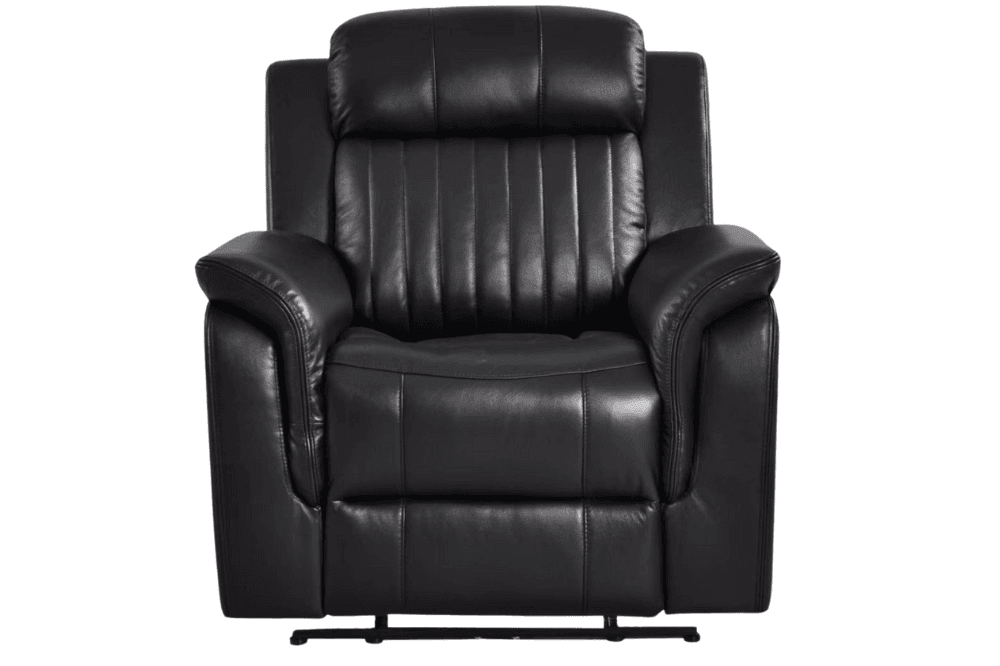 Cidliano Genuine Leather Black Electric Power Recliner 3+1 Seater Sofa Set