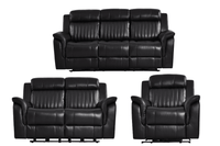 Cidliano Genuine Leather Black Electric Power Recliner 3+2+1 Seater Sofa Set