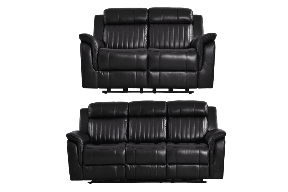 Cidliano Genuine Leather Black Electric Power Recliner 3+2 Seater Sofa Set