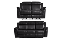 Cidliano Genuine Leather Black Electric Power Recliner 3+2 Seater Sofa Set