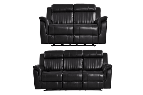 Cidliano Genuine Leather Black Electric Power Recliner 3+2 Seater Sofa Set