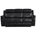Cidliano Genuine Leather Black Electric Recliner 3 Seater Sofa