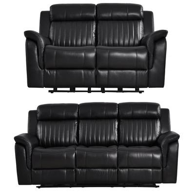 Cidliano Genuine Leather Black Electric Power Recliner 3+2 Seater Sofa Set