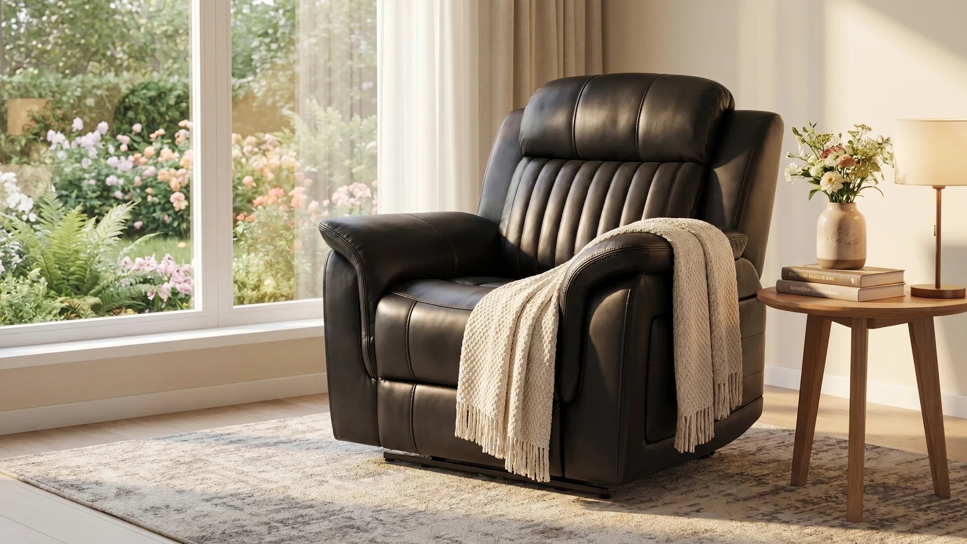 Cidliano Genuine Leather Black Electric Recliner Armchair - Furniture Instore
