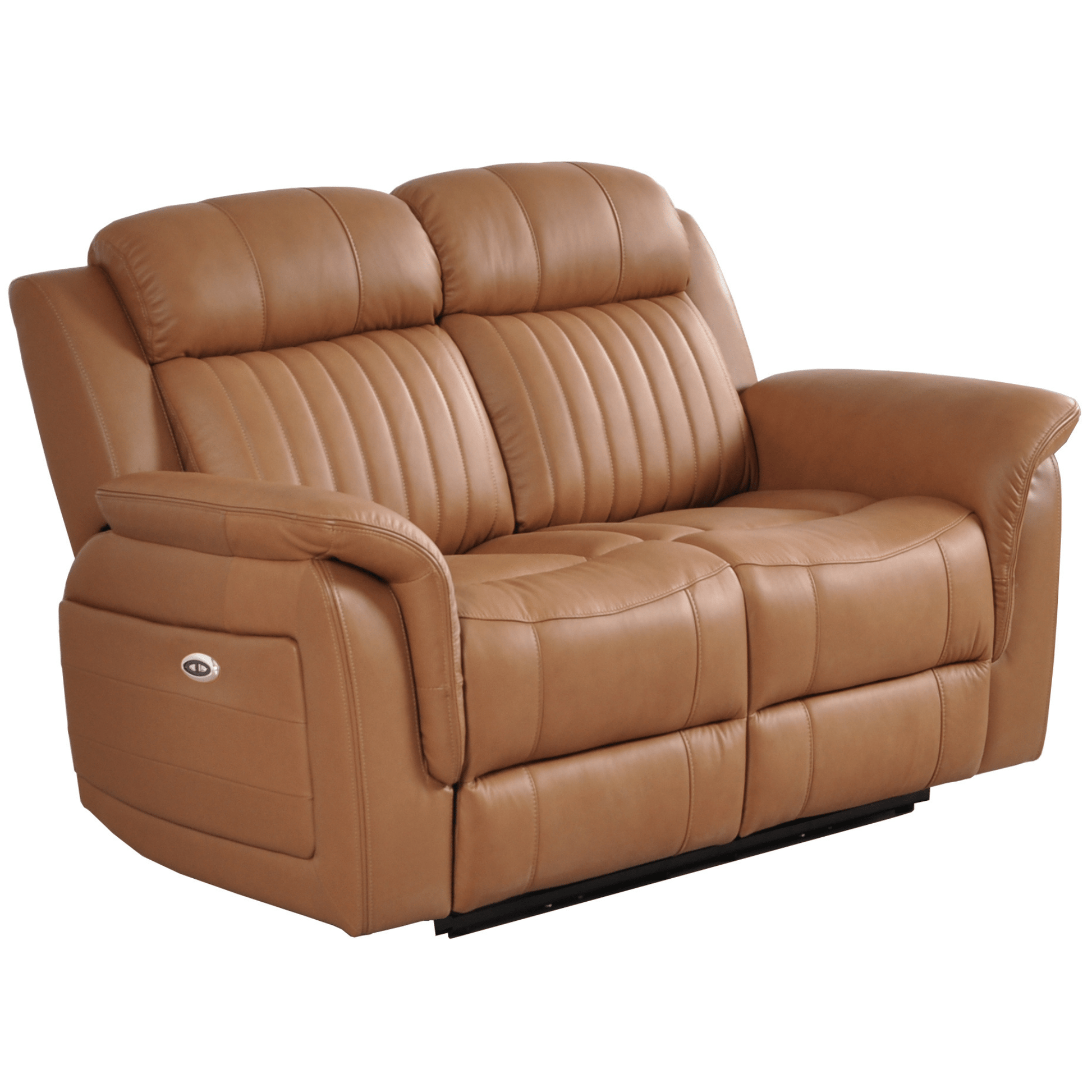 Brown leather sofa on a white background