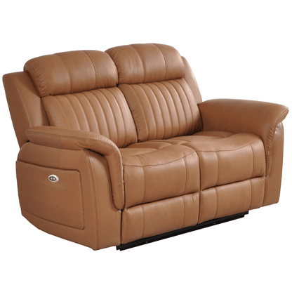 Brown leather sofa on a white background