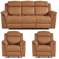 Cidliano Genuine Leather Caramel Electric Power Recliner 3+1+1 Seater Sofa Set