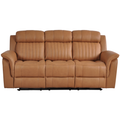 Cidliano Genuine Leather Caramel Electric Recliner 3 Seater