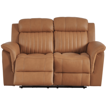 Brown leather sofa on a white background