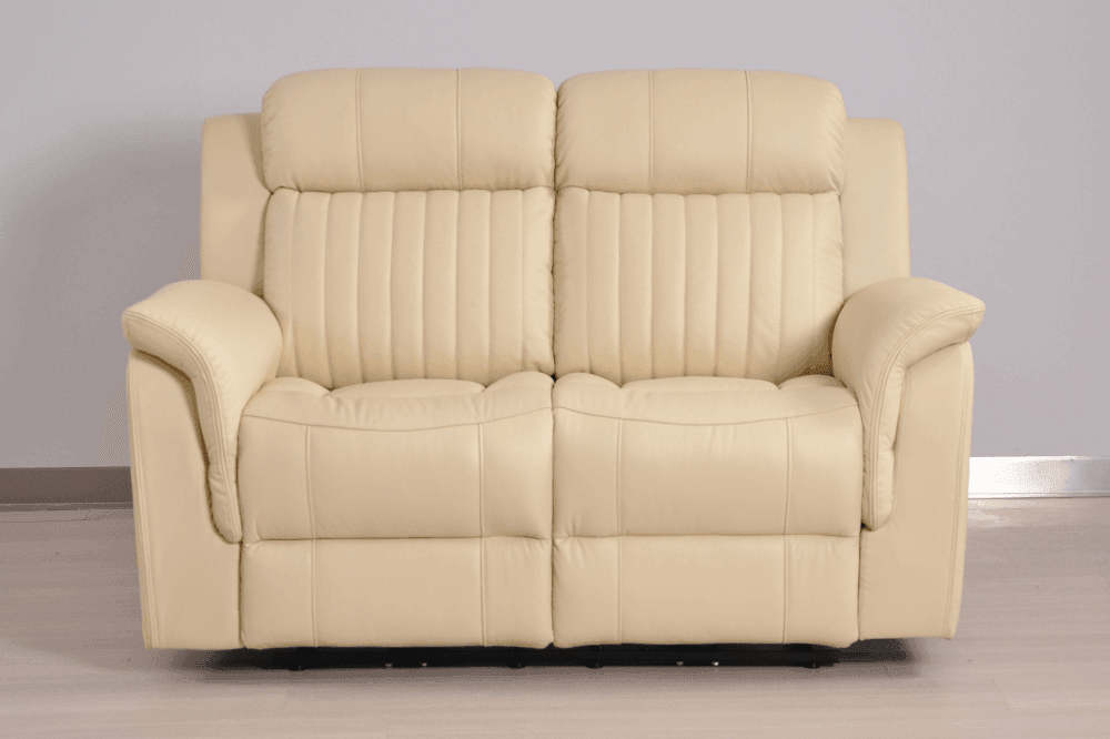 Cidliano Genuine Leather Cream Electric Power Recliner 2+1+1 Seater Sofa  Set