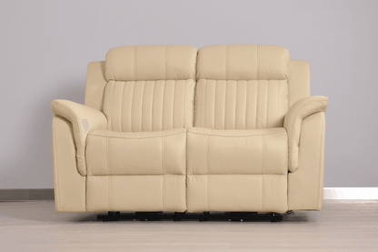 Cidliano Genuine Leather Cream Electric Power Recliner 2+1+1 Seater Sofa  Set