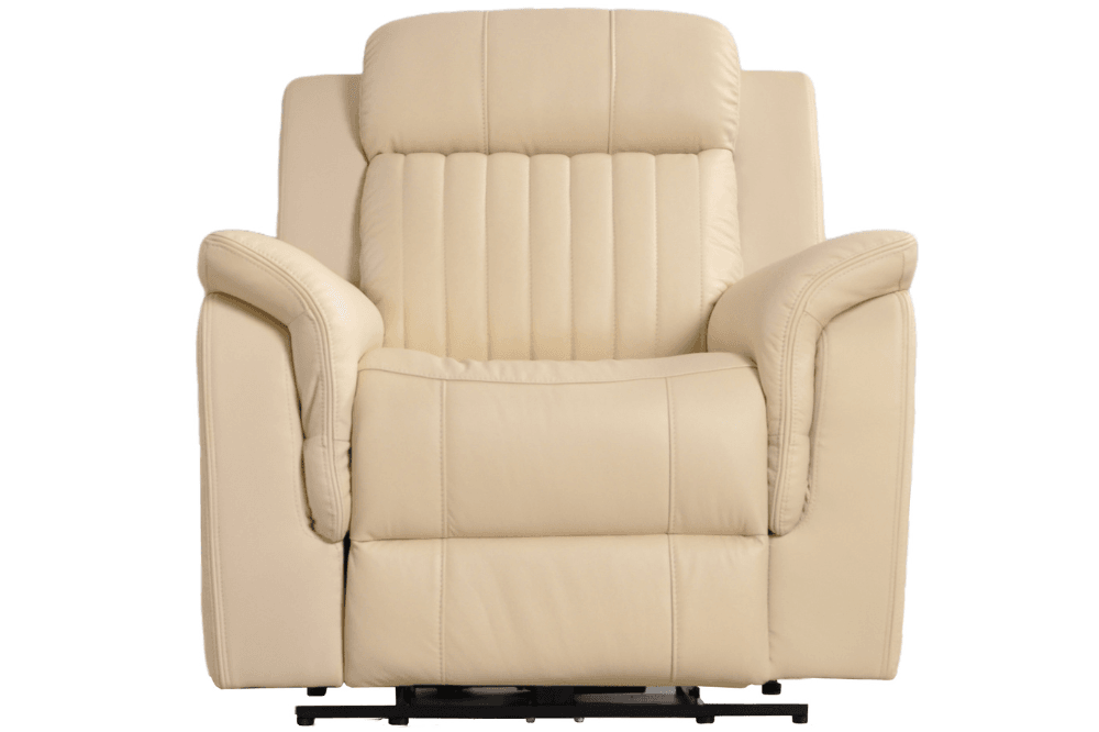Cidliano Genuine Leather Cream Electric Power Recliner 2+1+1 Seater Sofa  Set