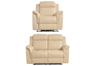 Cidliano Genuine Leather Cream Electric Power Recliner 2+1 Seater Sofa Set