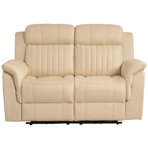 Cidliano Genuine Leather Cream Electric Power Recliner 2 Seater Sofa