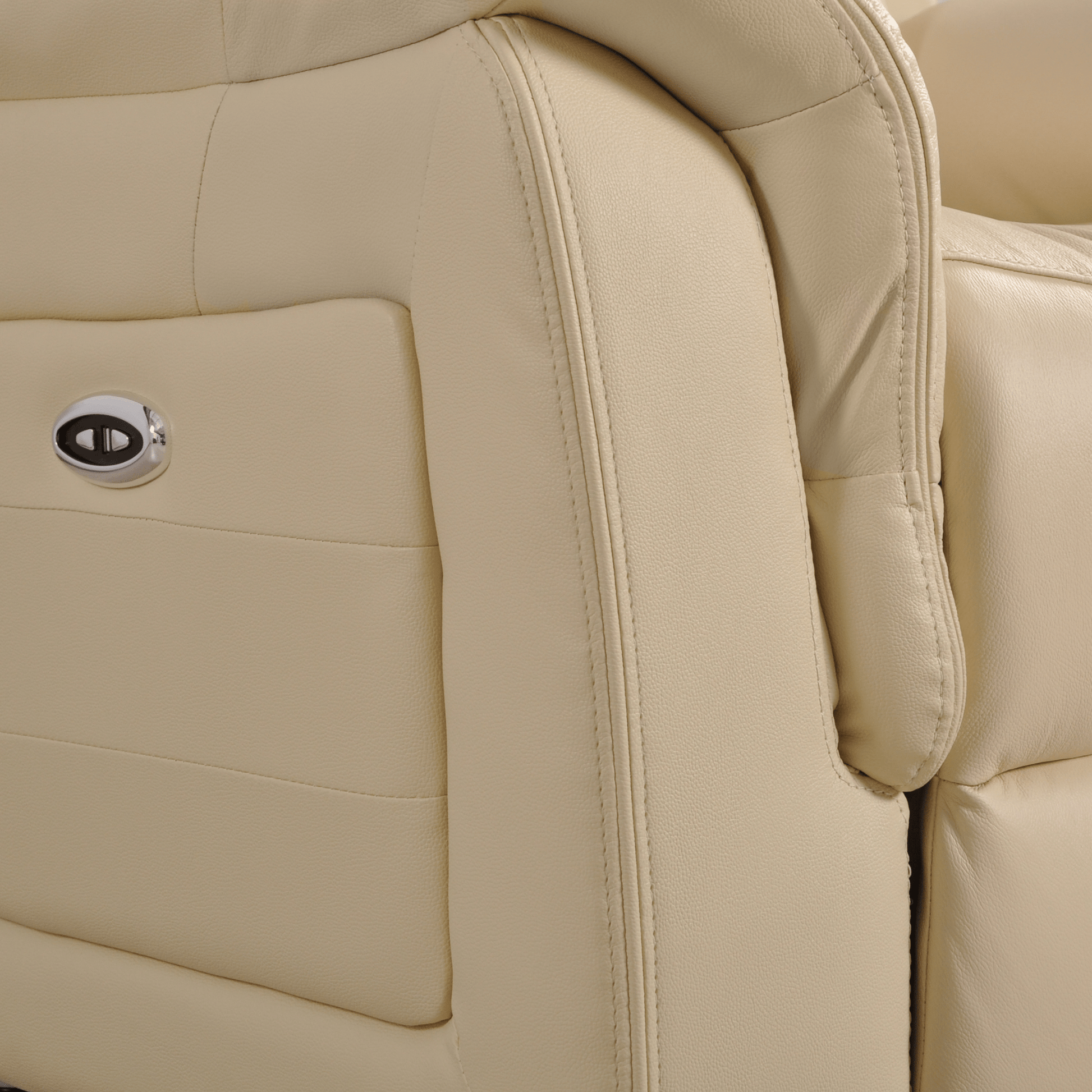 Cidliano Cream 2 Seater – close-up shot of a cream-colored two-seater sofa showcasing material and craftsmanship.