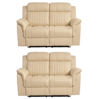 Cidliano Genuine Leather Cream Electric Power Recliner 2+2 Seater Sofa  Set