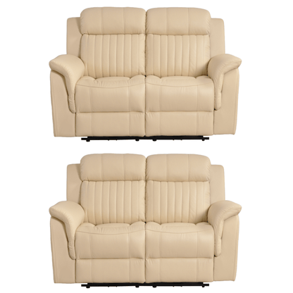 Cidliano Cream 2+2 Sofa Set – front-facing cream-colored two two-seater sofas on a white background.