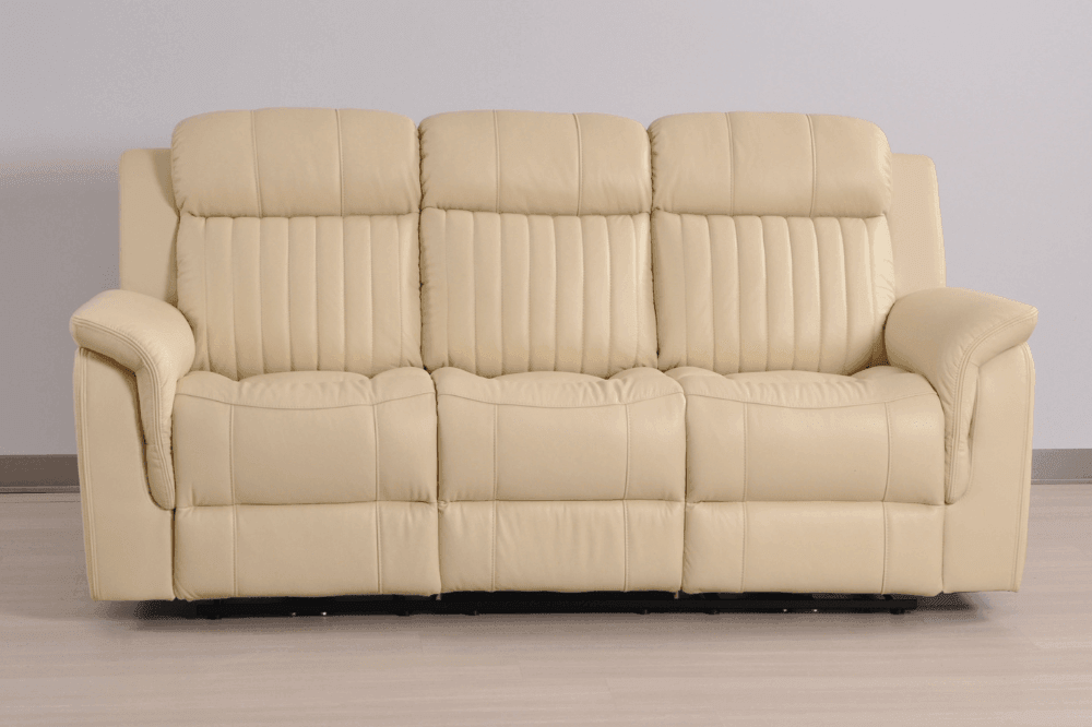 Cidliano Genuine Leather Cream Electric Power Recliner 3+1+1 Seater Sofa Set