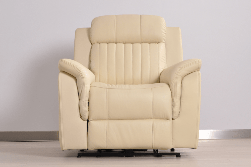 Cidliano Genuine Leather Cream Electric Power Recliner 3+1+1 Seater Sofa Set