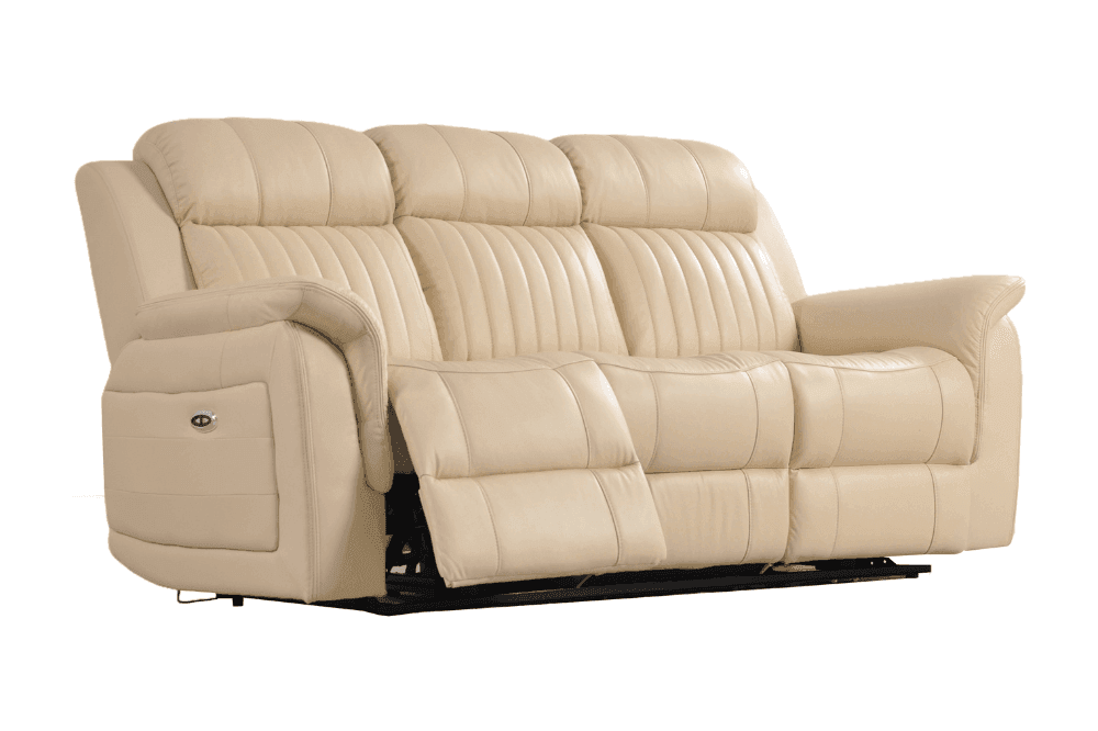 Cidliano Genuine Leather Cream Electric Power Recliner 3+2+1 Seater Sofa Set