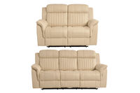 Cidliano Genuine Leather Cream Electric Power Recliner 3+2 Seater Sofa Set