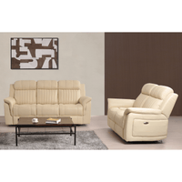 Cidliano Cream 3+2 Sofa Set – front-facing cream-colored three-seater and two-seater sofas in a modern living room setting.