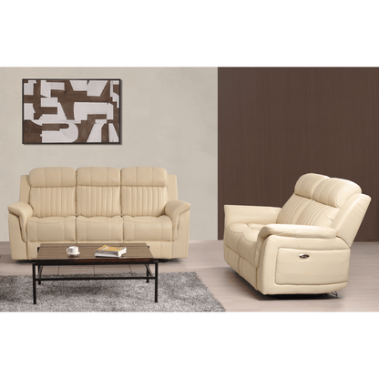 Cidliano Cream 3+2 Sofa Set – front-facing cream-colored three-seater and two-seater sofas in a modern living room setting.