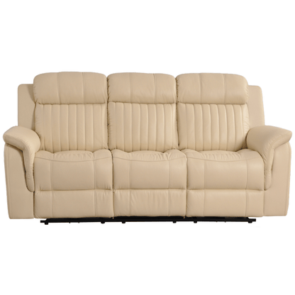 Cidliano Genuine Leather Cream Electric Power Recliner 3+2+1 Seater Sofa Set - Furniture Instore