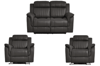 Cidliano Genuine Leather Grey Electric Power Recliner 2+1+1 Seater Sofa Set