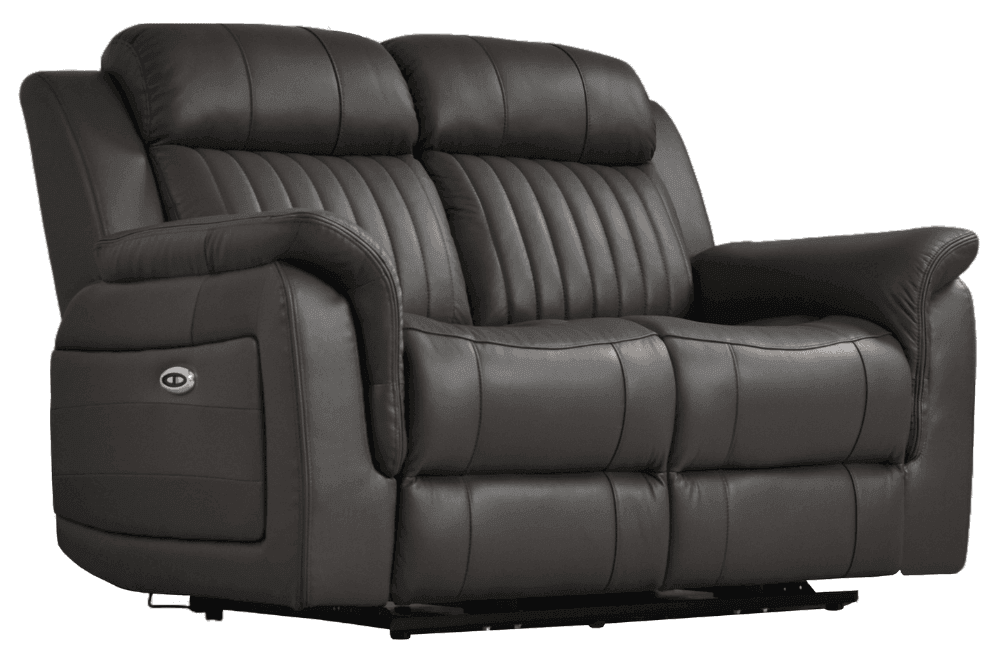 Cidliano Genuine Leather Grey Electric Power Recliner 2+1+1 Seater Sofa Set