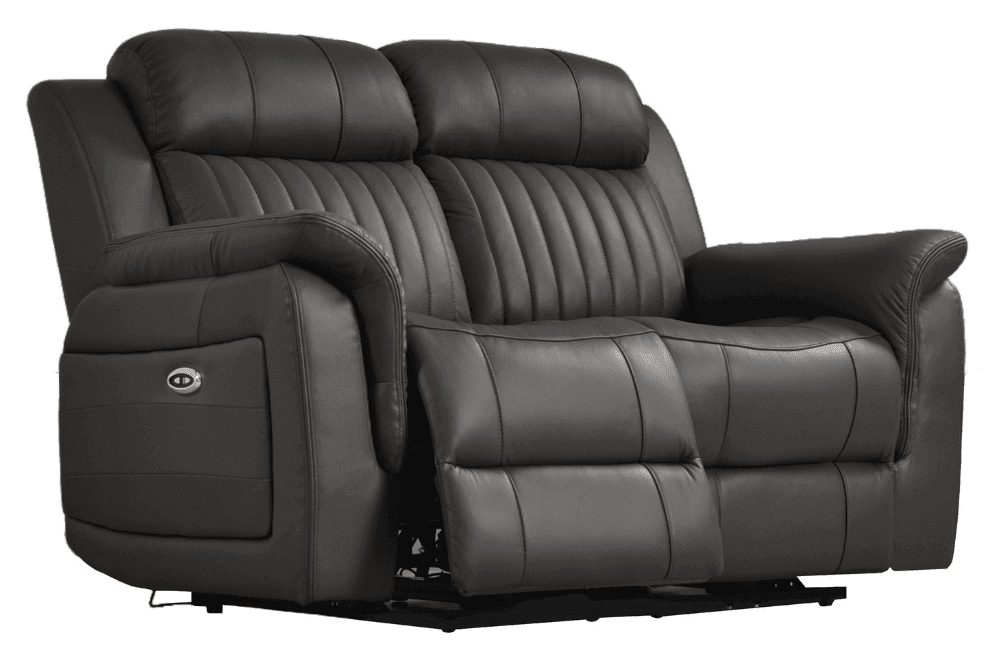 Cidliano Genuine Leather Grey Electric Power Recliner 2+1+1 Seater Sofa Set