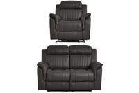 Cidliano Genuine Leather Grey Electric Power Recliner 2+1 Seater Sofa Set