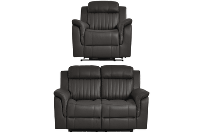Cidliano Genuine Leather Grey Electric Power Recliner 2+1 Seater Sofa Set