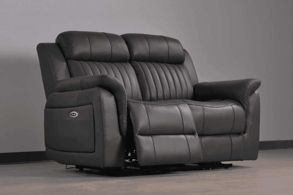 Cidliano Genuine Leather Grey Electric Power Recliner 2+1 Seater Sofa Set