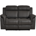 Cidliano Genuine Leather Grey Electric Recliner 2 Seater Sofa