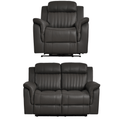 Cidliano Genuine Leather Grey Electric Recliner 2+1 Seater Sofa Set
