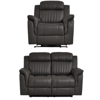 Cidliano Genuine Leather Grey Electric Power Recliner 2+1 Seater Sofa Set