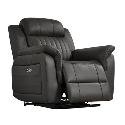 Cidliano Genuine Leather Grey Electric Power Recliner 2+1 Seater Sofa Set - Furniture Instore