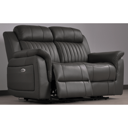 Cidliano Genuine Leather Grey Electric Power Recliner 2+1 Seater Sofa Set - Furniture Instore
