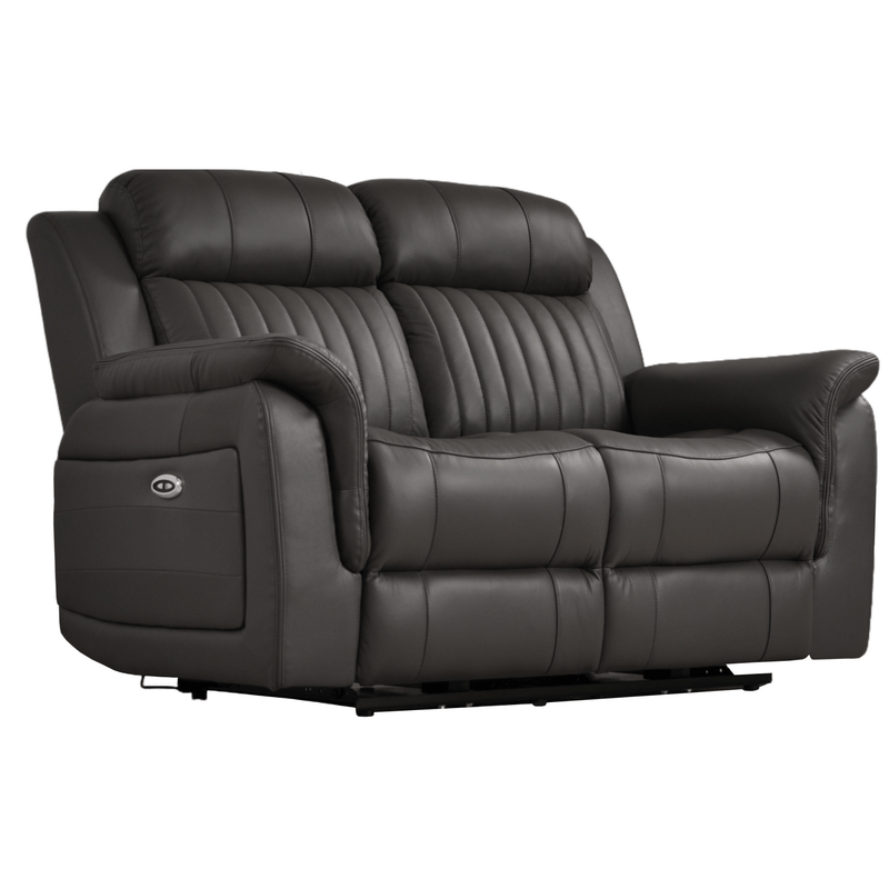 Cidliano Genuine Leather Grey Electric Power Recliner 2+1+1 Seater Sofa Set - Furniture Instore