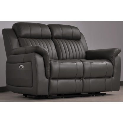 Cidliano Genuine Leather Grey Electric Power Recliner 2+1+1 Seater Sofa Set - Furniture Instore