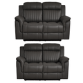 Cidliano Genuine Leather Grey Electric Recliner 2+2 Seater Sofa Set