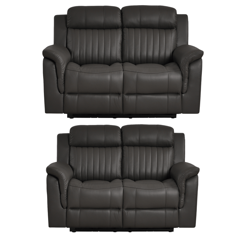 Cidliano Genuine Leather Grey Electric Power Recliner 2+2 Seater Sofa Set - Furniture Instore