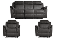Cidliano Genuine Leather Grey Electric Power Recliner 3+1+1 Seater Sofa Set