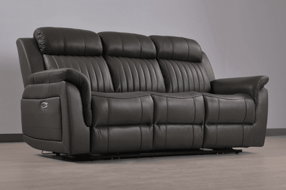 Cidliano Genuine Leather Grey Electric Power Recliner 3+1+1 Seater Sofa Set