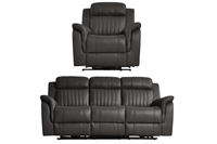 Cidliano Genuine Leather Grey Electric Power Recliner 3+1 Seater Sofa Set