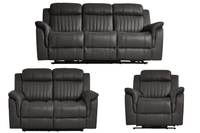 Cidliano Genuine Leather Grey Electric Power Recliner 3+2+1 Seater Sofa Set