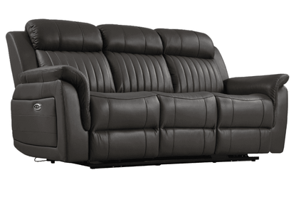 Cidliano Genuine Leather Grey Electric Power Recliner 3+2+1 Seater Sofa Set
