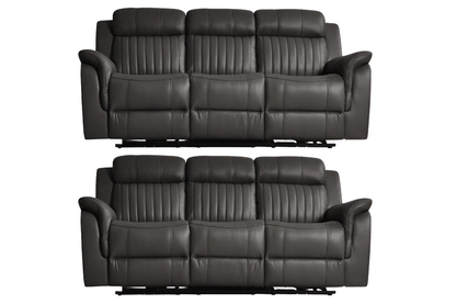 Cidliano Genuine Leather Grey Electric Power Recliner 3+3 Seater Sofa Set
