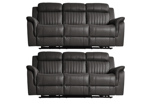 Cidliano Genuine Leather Grey Electric Power Recliner 3+3 Seater Sofa Set